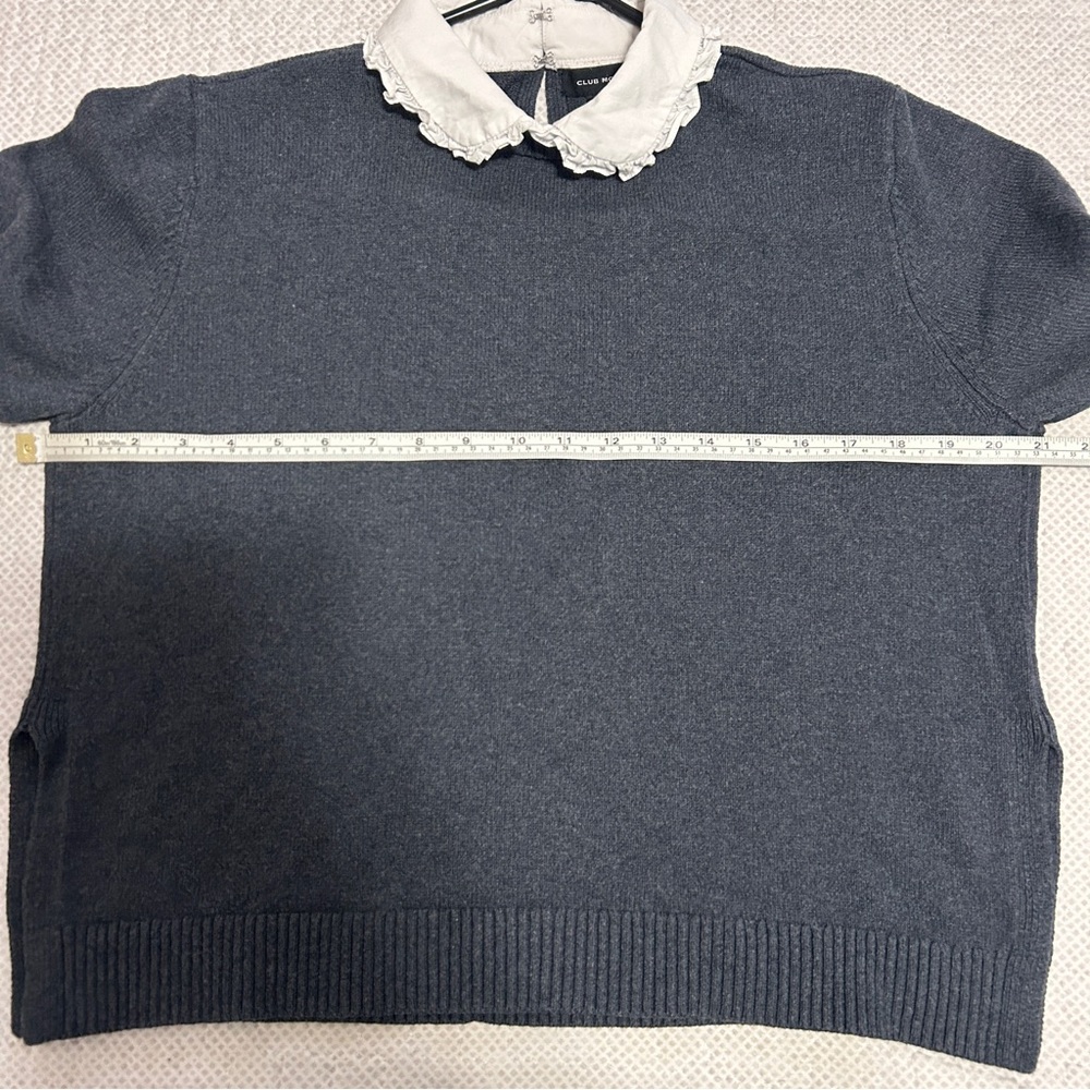 Club Monaco Ruffle Collar Sweater Gray - Picture 5 of 8